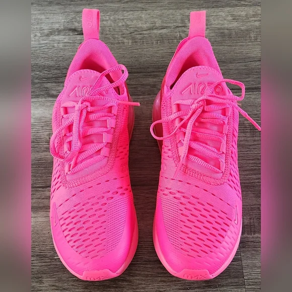 *NEAR NEW* Nike Airmax Air Max 270 Sz 8.5 Vibrant Neon Bright Hyper Triple Pink - Picture 4 of 12